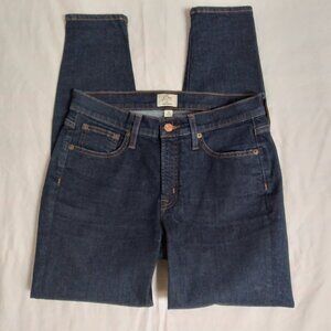 J. Crew 8" Toothpick Dark Wash Skinny Jeans, Size 28